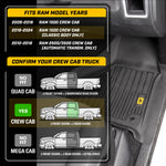 Cat® JustFit™ 3D Floor Mats for Dodge Ram 1500 Crew Cab 2009-2018, Custom Fit Floor-Liners for Dodge Ram 2500/3500 Crew Cab 2010-2018, Dodge Ram Classic 2019-2024 - 2009-2018 RAM 1500 Crew Cab