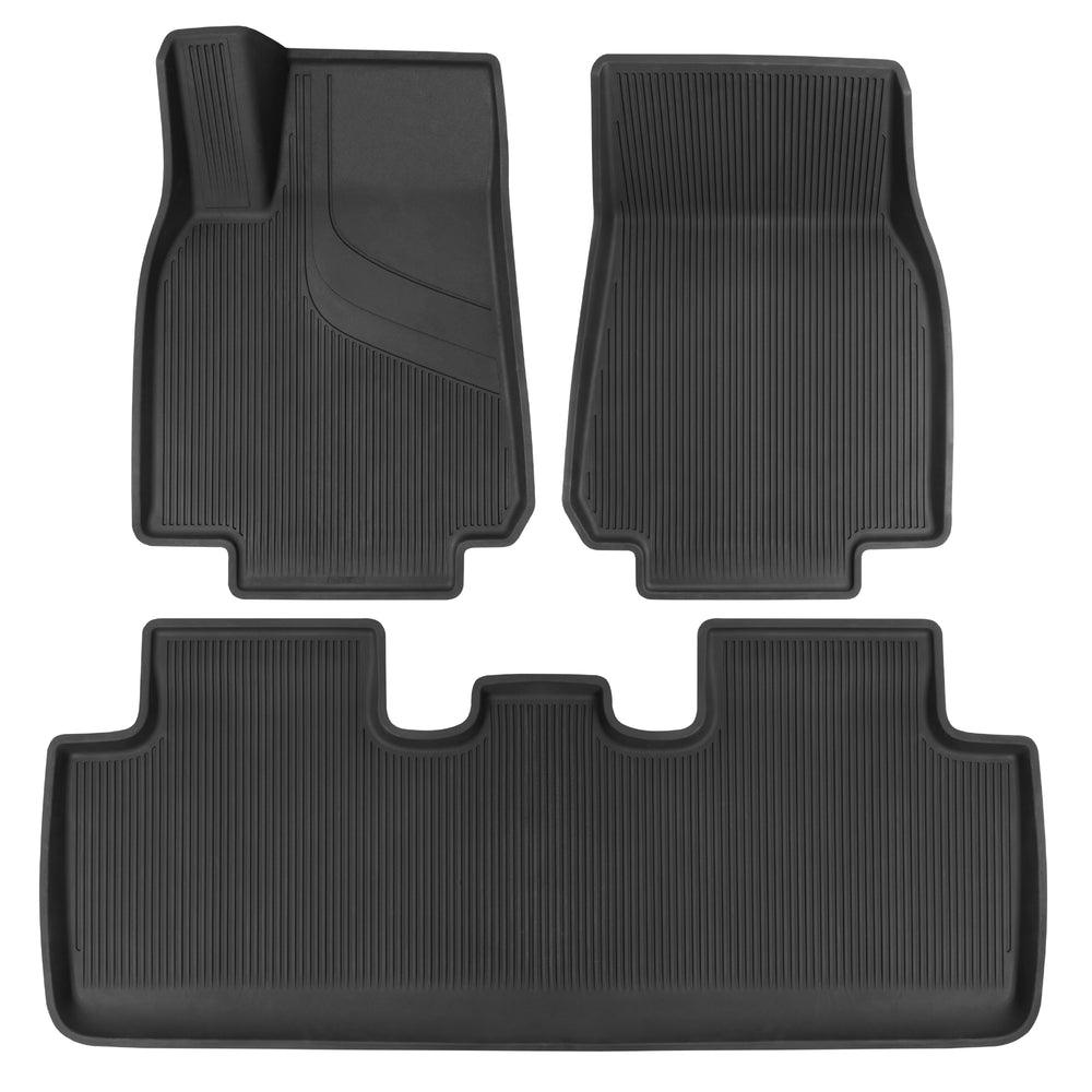 Cat® JustFit™ 3D Floor Mats for Tesla Model Y 2024 2023 2022 2021 2020 - Custom Fit Tesla Model Y Floor Mats with Extended Coverage Design, Premium Floor Liner Tesla Model Y Accessories - 2020-2025 Tesla Model Y