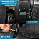 MotorBox Car Seat Covers – Ranch Leatherette Faux Leather Black Seat Covers for Car – Diamond Stitched Cushioned Interior Protectors for Automotive Accessories, Trucks, SUV, Cars – Two Front Covers - Black