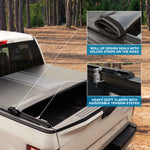 MotorBox Truck Tonneau Cover Racing Stripe on Black Truck Bed Cover for Ford/Chevy/RAM- Custom Fit All Weather Soft Roll