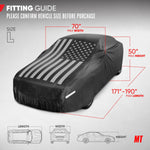 Motor Trend Flag Car Cover All Weather Black Car Cover - Advanced Protection Formula - Waterproof 6-Layer for Outdoor Use