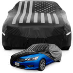 Motor Trend Flag Car Cover All Weather Black Car Cover - Advanced Protection Formula - Waterproof 6-Layer for Outdoor Use