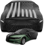 Motor Trend Flag Car Cover All Weather Black Car Cover - Advanced Protection Formula - Waterproof 6-Layer for Outdoor Use