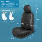 MotorBox Elite Edition Faux Leather & Suede Seat Covers for Cars, Trucks, & SUV - 2 Black Car Seat Covers for Front Seats - Universal Fit Car Accessories Automotive Interior Cover Protector for Cars - Leather & Suede,Black