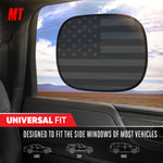 Motor Trend USA Black American Flag Car Window Shades, 2-Pack (18” x 14”) - Car Window Covers Block Heat and Glare, Ideal Car Window Shade for Baby Pets Kids Travel, Car Window Shades for Side Window - Black Flag