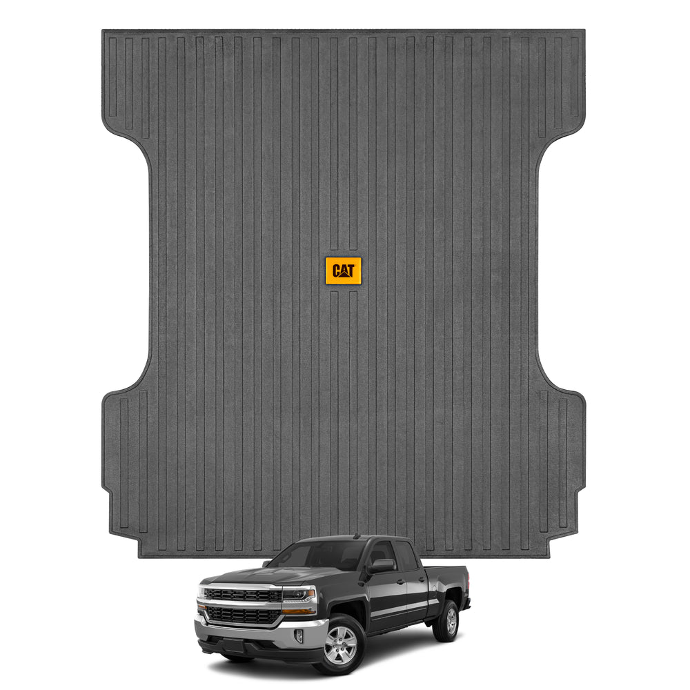 Cat Custom Fit Truck Bed Mat for 2010-2018 Chevy Silverado Truck Bed Liner for 5.8 ft Short Bed Pickup All Weather Liner