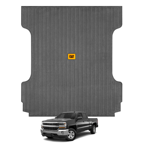 Cat Custom Fit Truck Bed Mat for 2010-2018 Chevy Silverado Truck Bed Liner for 5.8 ft Short Bed Pickup All Weather Liner