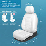 MotorBox Classic Edition Faux Leather Seat Covers for Cars, Trucks, & SUV - 2 White Car Seat Covers for Front Seats - Universal Fit Car Accessories Automotive Interior Protector for Most Vehicles - Classic White