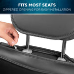 MotorBox American Black Flag Seat Covers for Trucks, Cars, & SUV - Napa Leather US Car Seat Covers American Flag Truck Accessories - Car Seat Cover American Flag Car Accessories Car Seat Protector - Black Flag Vertical