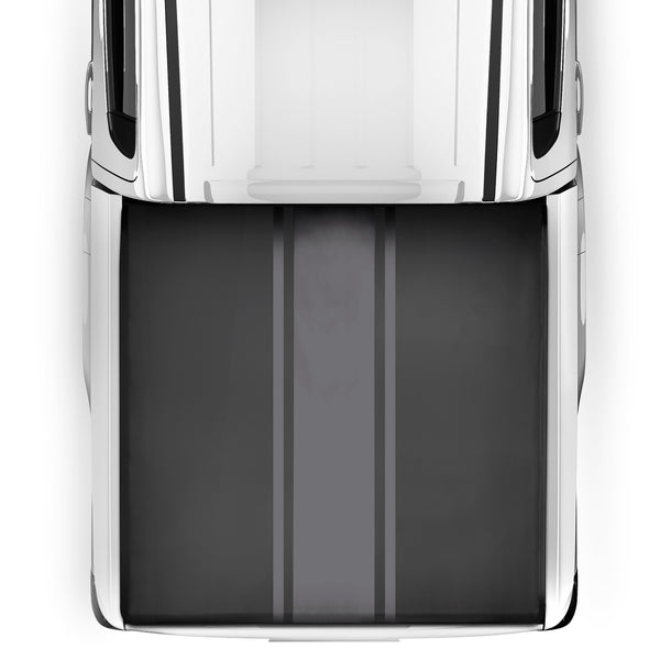 MotorBox Truck Tonneau Cover Racing Stripe on Black Truck Bed Cover for Ford/Chevy/RAM- Custom Fit All Weather Soft Roll