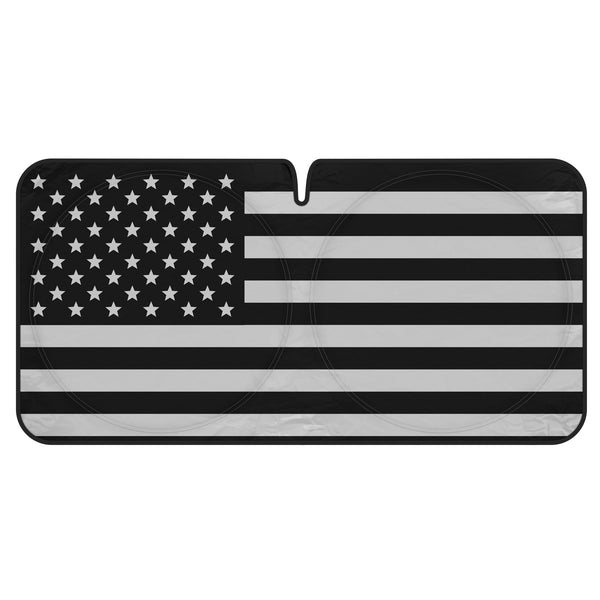 USA Black American Flag Car Windshield Sun Shade, Foldable Car Windshield Sun Shade, Vehicle Sun Shade Windshield, Sunshade for Car Windshield Front Window SUV Truck (Medium 65" x 33") - Black Flag (Medium 65" x 33")