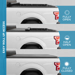 MotorBox Truck Tonneau Cover Racing Stripe on Black Truck Bed Cover for Ford/Chevy/RAM- Custom Fit All Weather Soft Roll