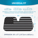 American Flag Car Sunshade for Automotive Windshield Sun Shade Patriotic US Black Flag Jumbo Folding Auto Shade - Black Flag