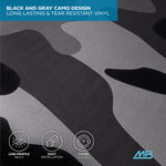 MotorBox Camo Truck Tonneau Cover Urban Camo Black/Gray Truck Bed Cover for Ford/Chevy/RAM - Custom Fit All Weather Soft Roll