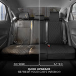 MotorBox Premium Napa Leather Rear Seat Cover – Semi Universal Fit for Most Cars, Truck & SUV – Black Back Seat Protector – Anti-Slip, Durable Bench Cover – Easy Install, Luxury Car Interior Upgrade - Style B