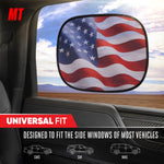 Motor Trend USA Americana Flag Car Window Shades, 2-Pack (18” x 14”) - Car Window Covers Block Heat and Glare, Ideal Car Window Shade for Baby Pets Kids Travel, Car Window Shades for Side Window - Red White and Blue